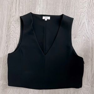 Wilfred structured Japanese crepe vneck top